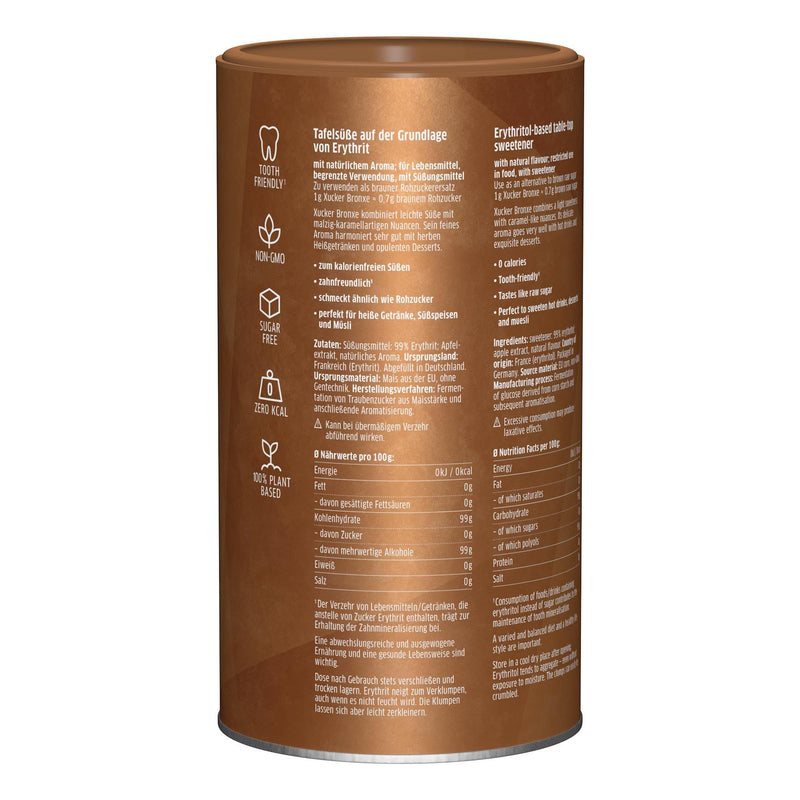 Xucker Bronxe Erythritol 1Kg Can - Calorie-Free Brown Sugar Replacement As A Vegan & Tooth-Friendly Cane Sugar Alternative I Erythritol Without Stevia I Sugar-Free Sweetener - NewNest Australia