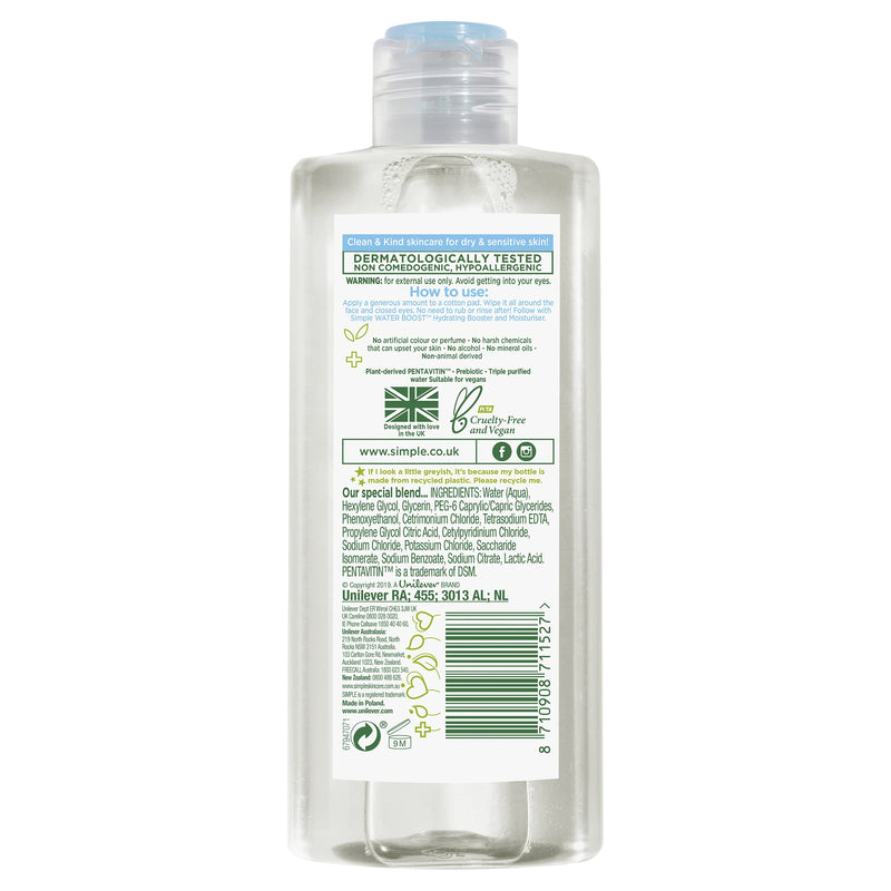 Simple Hydrating Micellar Cleansing Water, 200ml - NewNest Australia