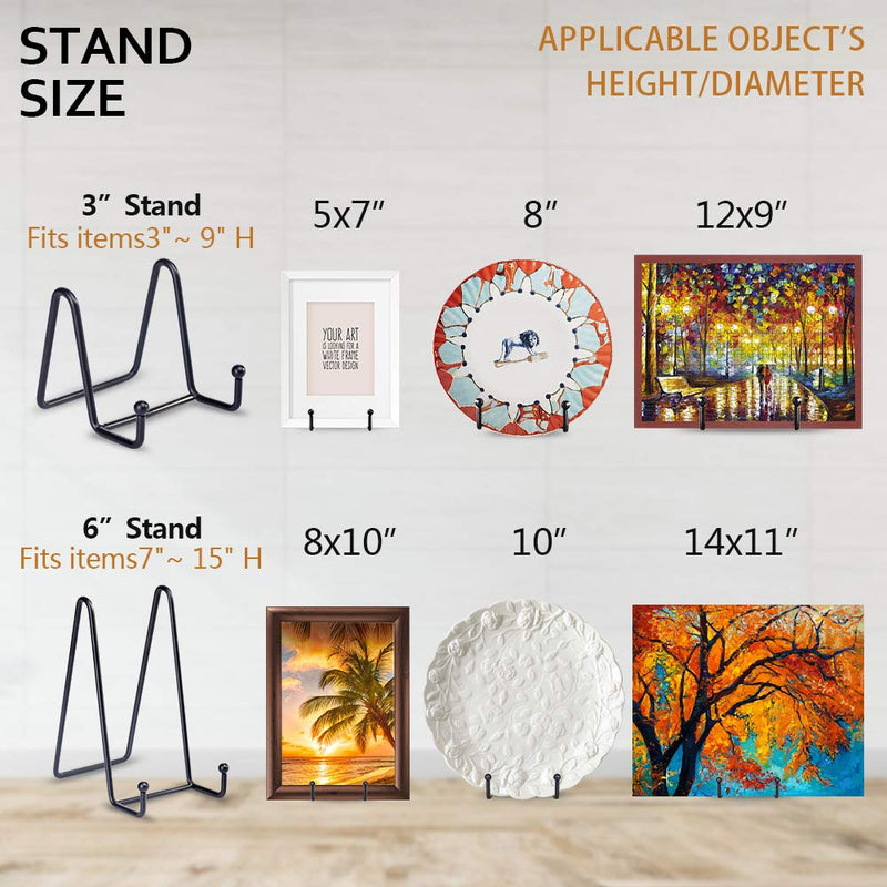 NewNest Australia - LIONWEI LIONWELI Black Decorative Plate Stand Holder Picture Frame Stand Easel Display Stand 3“x3" 