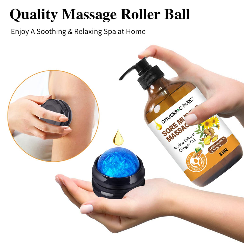 Massage Oil for Massage Therapy, Ginger Massage Oil -2 Pack Arnica & Ginger Oil -Warming Tired Sore Muscles & Lavender Relaxing Massage Oil -Romantic, Aromatic, Soothing Massage Oil with Massage Ball - NewNest Australia