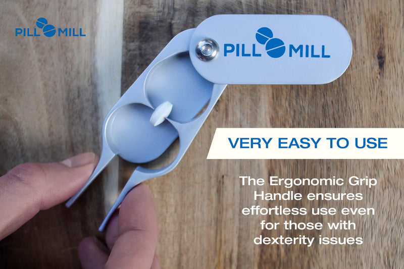 Pill Cutter Splitter by Pill Mill - Metal Blades That Will Never Dull - Grip Handle Helps to Cut Small or Large Pills with Ease - Light and Durable Tablet Divider - Perfect Medicine Slicer for Travel - NewNest Australia