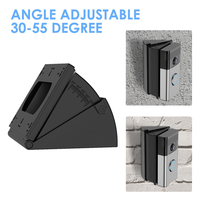 RIOVO Adjustable 30 to 55 Degree Doorbell Angle Mount Compatible with Video Doorbell 1st / 2st / 3st / 4st / (2020 Release), Replacement Angle Adjustment Adapter Mounting Bracket Wedge Kit - NewNest Australia