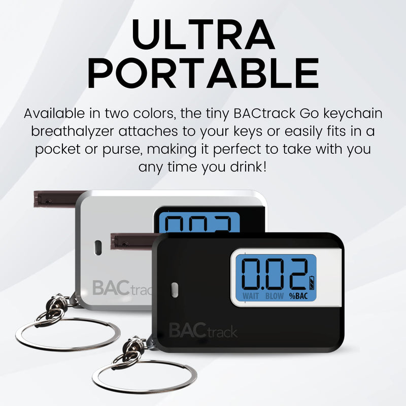 BACtrack Go Keychain Breathalyzer (Black) | Ultra-Portable Pocket Keyring Alcohol Tester for Personal Use 1 Black - NewNest Australia
