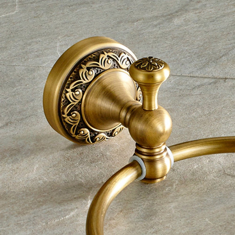 Leyden Antique Brass Towle Ring, Bathroom Retro Round Towel Holder, Wall Mounted Bath Hand Towel Rack Rail Bathroom Hardware Round Towel Ring - NewNest Australia