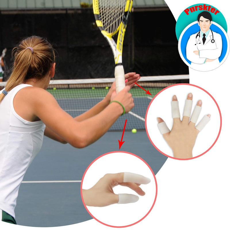 Gel Finger Cots, Finger Protector Support(14 PCS) New Material Finger Sleeves Great for Trigger Finger, Hand Eczema, Finger Cracking, Finger Arthritis and More. (Small Size) (White, Small) - NewNest Australia