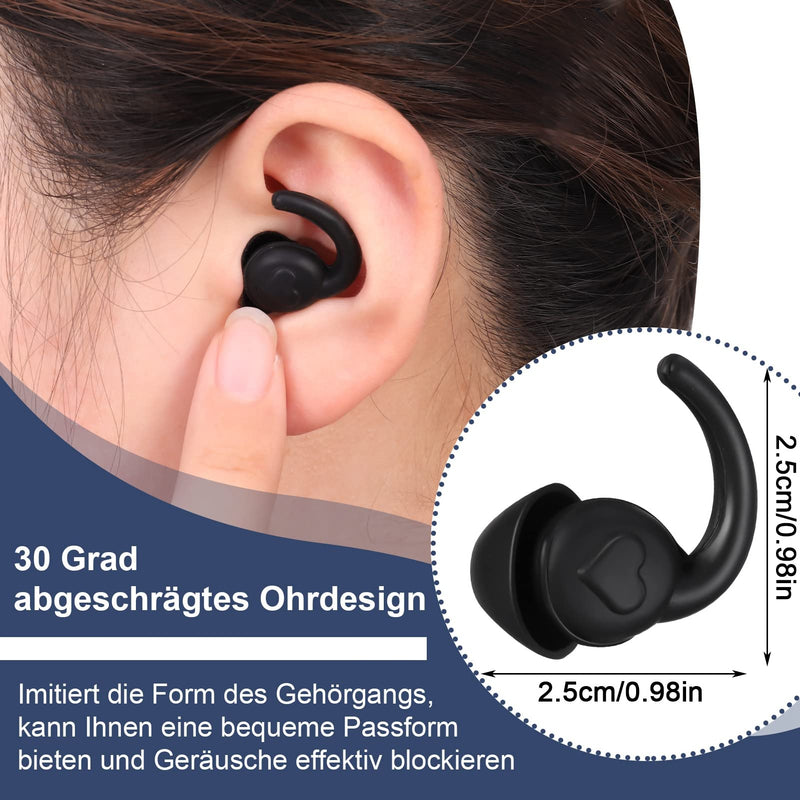 Dacitiery Ear Plugs Sleeping 2 Pairs Extra Soft Ear Plugs Noise Canceling Ear Plugs Sleeping Noise Reduction By 31 Db Silicone Ear Plugs For Sleeping, Work, Learning, Reading (Black) - NewNest Australia