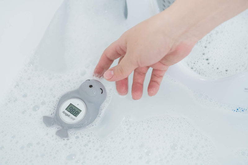 Angelcare Baby Bath & Room Thermometer - Happy Seal, Grey, BT-01-SEAL-US - NewNest Australia