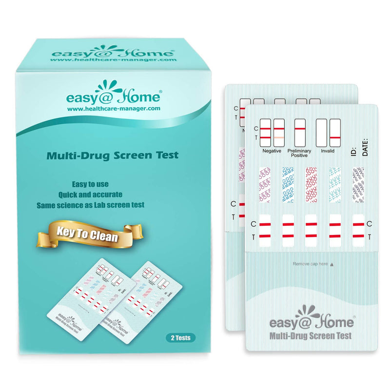 Easy@Home 12 Panel Instant Urine Drug Test - THC,COC,OPI 2000,MET,OXY,AMP,BAR,BZO,MTD,MDMA,PCP,PPX #EDOAP-1124 -Individual Wrap 12 Panel Multi Screen Urine Drug Test Kit (2 Pack) 2 Count (Pack of 1) - NewNest Australia