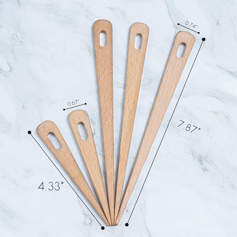 AUEAR, 5 Pack Wood Weaving Crochet Needle Wooden Hand Loom Stick Tapestry Sewing Making DIY Crafts Tools - NewNest Australia