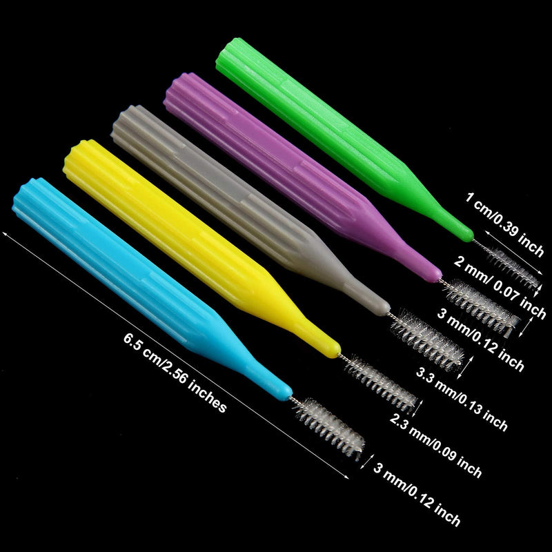 50 Pieces Braces Brush for Cleaner Interdental Brush Toothpick Dental Flossing Head Oral Hygiene Flosser Tooth Cleaning Tool (Light Blue, Purple, Yellow, Gray, Light Green) Light Blue, Purple, Yellow, Gray, Light Green - NewNest Australia