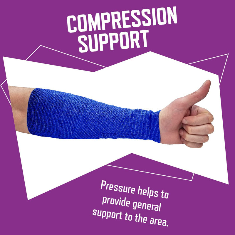 Inksafe Assorted Colours Self Adherent Cohesive Bandages 7.5cm x 4.5m Box of 12 - Uses Include Vet Wrap, Tape for Human Wrist and Ankle Sprains and Sports Injuries - NewNest Australia