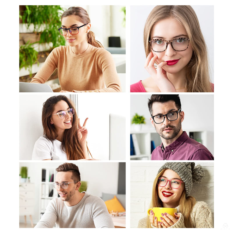 MIGSIR 6 Pack Blue Light Blocking Glasses for Computer Gaming, Fashion Fake Anti Eye Strain Eyeglasses for Women Men 6 Pack Mix - NewNest Australia