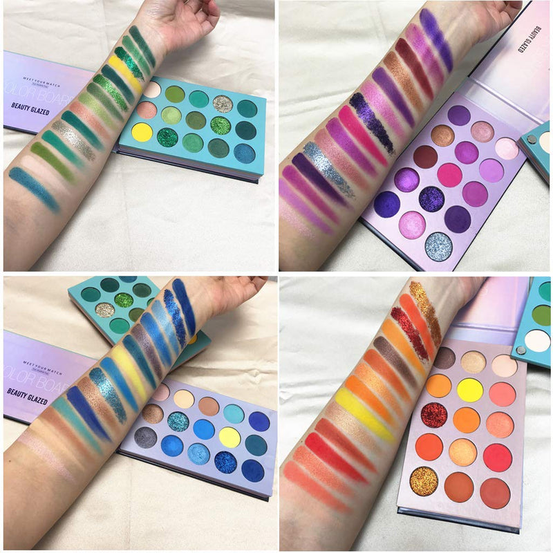 Beauty Glazed Makeup Palette 60 Colors Supper Pigmented Color Board Long Lasting Eyeshadow Palette Mattes and Shimmers Blendable Eye Shadow Make Up Professional Eye Cosmetic - NewNest Australia