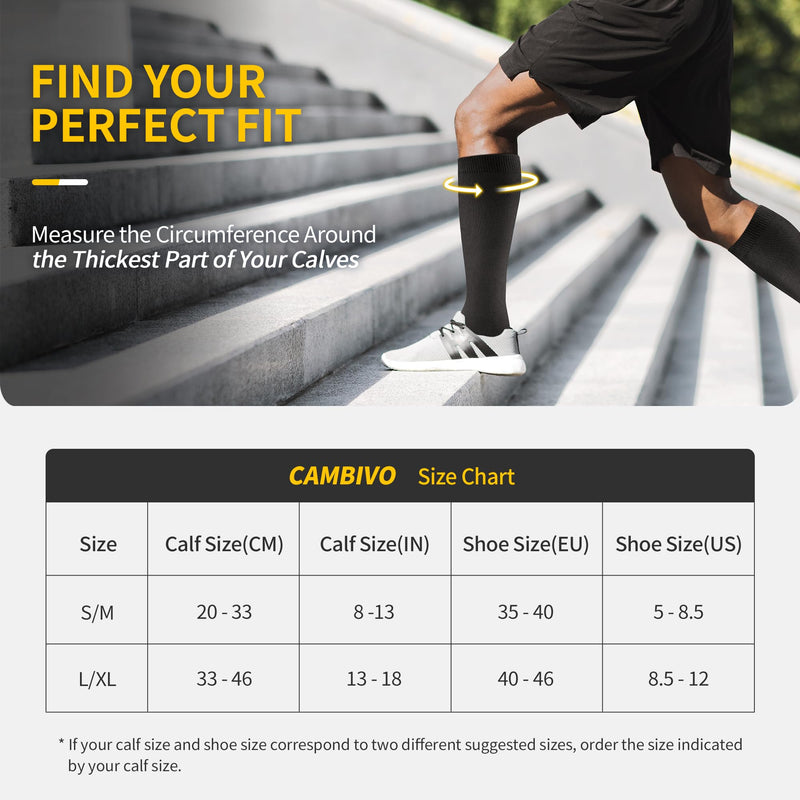 Cambivo 8 Pairs Of Compression Stockings For Men And Women, Support Stockings, Compression Socks 8-15 Mmhg For Recovery, Running, Flight, Work, Compression Socks For Daily Wear - NewNest Australia