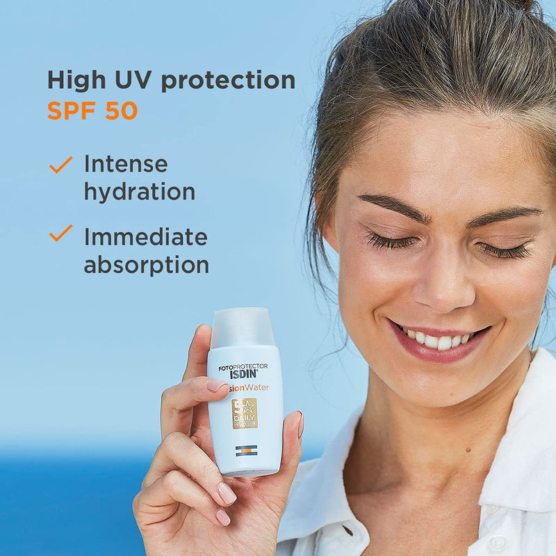 ISDIN Fusion Water SPF 50 50ml | Daily facial sun cream | Ultra-light texture - NewNest Australia