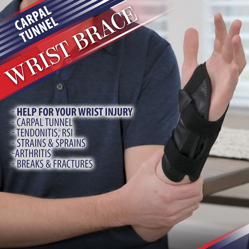 Carpal Tunnel Wrist Brace Night Support - Wrist Splint Arm Stabilizer & Hand Brace for Carpal Tunnel Syndrome Pain Relief with Compression Sleeve for Forearm or Wrist Tendonitis Pain (Left) Left - NewNest Australia