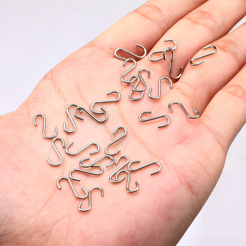 NewNest Australia - Senkary 100 Pieces 0.55 Inch Length Mini S Hooks Small S Hooks Connectors Metal S-Shaped Hangers for Crafts, Jewelry and Hanging 