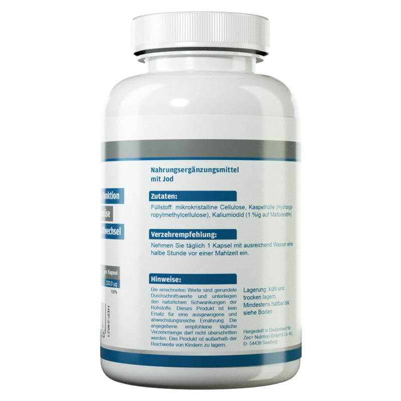 Health+ Iodine capsules - 120 iodide capsules with 200 mcg iodine from potassium iodide, essential trace elements, dietary supplement for daily iodine supply, Made in Germany - NewNest Australia