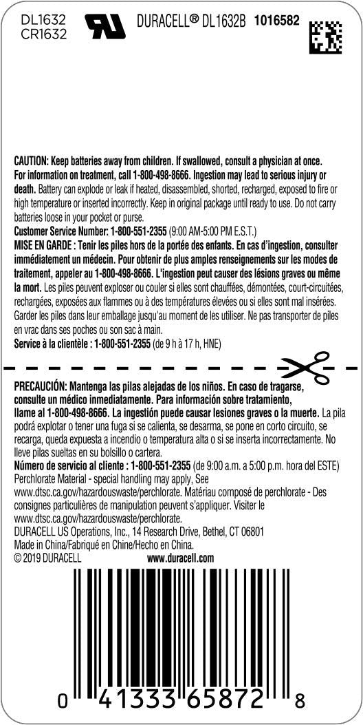 Duracell - 1632 3V Lithium Coin Battery - Long Lasting Battery - 1 Count - NewNest Australia