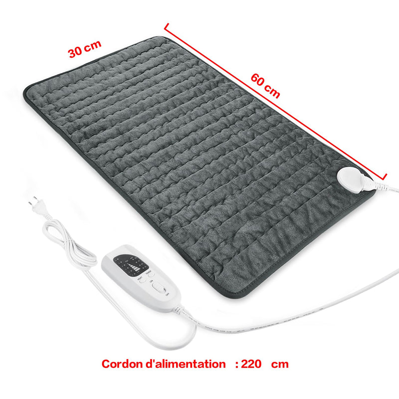 Letitwell heating pad, heat pad for dry and wet, heat pad for back, neck, shoulder, stomach, soft flannel surface (30 x 60 cm), 30 x 60 cm, dark grey - NewNest Australia