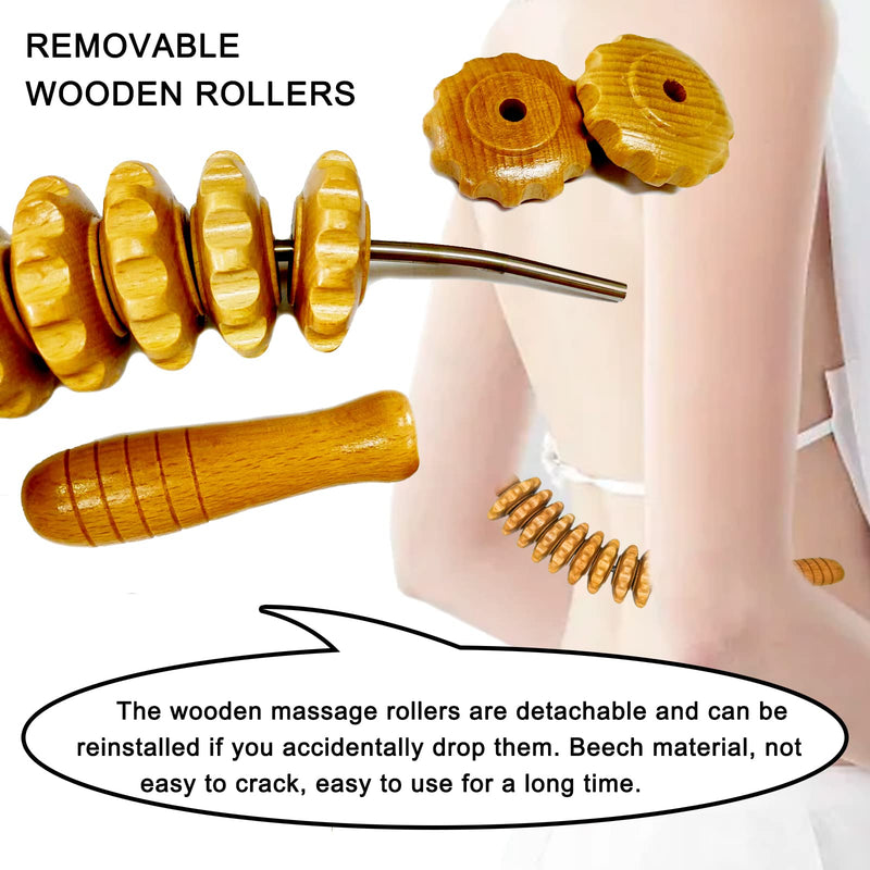 Wooden Fascia Roller, Premium Wooden Massage Roller, Wooden Fascia Stick, Massage Roller, Wooden Fascia Roller, For Muscle Relaxation, Body Shaping, Gua Sha Massage, Anti Cellulite, Beech - NewNest Australia