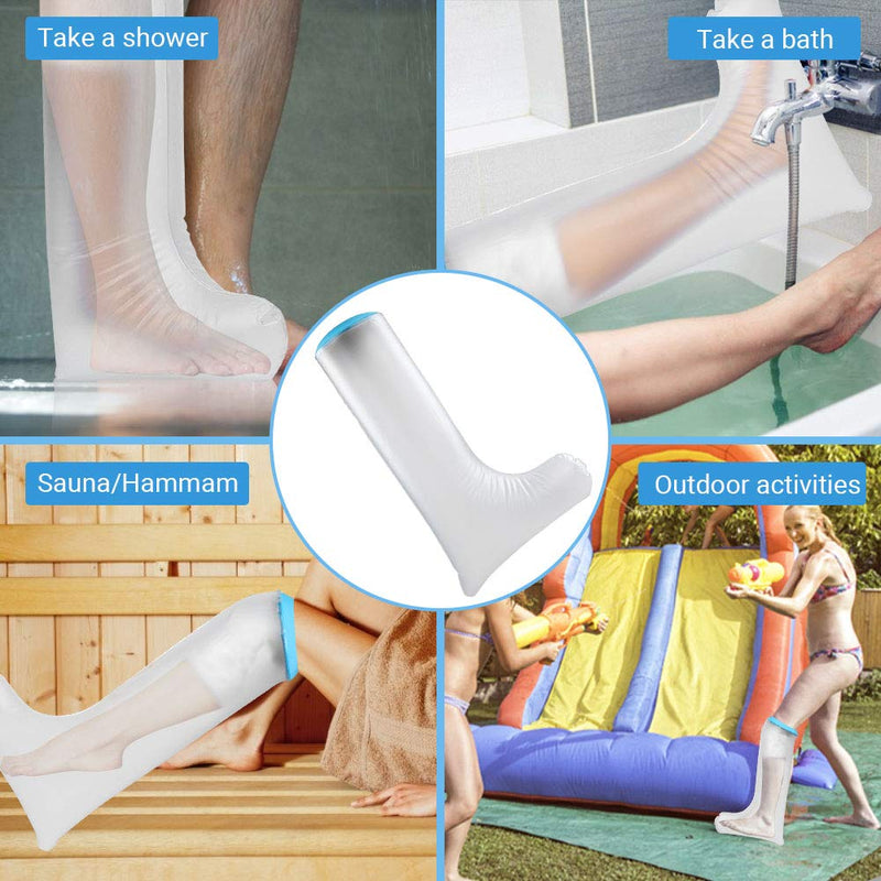 Waterproof Cast Cover,DOACT Adult Short Legs in Blue Diving Material Rings Shower Protective Sleeve Finger Wound Fits Women Men Adult P2204 66cm - NewNest Australia