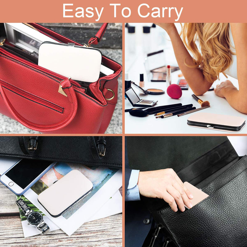 URAQT Professional Manicure Set, 7 pcs Portable Nail Clippers & Eyebrow Grooming Kit, Stainless Steel Nail Care Tools with Luxurious Leather Case for Travel & Home A-pink-7pcs/Set - NewNest Australia