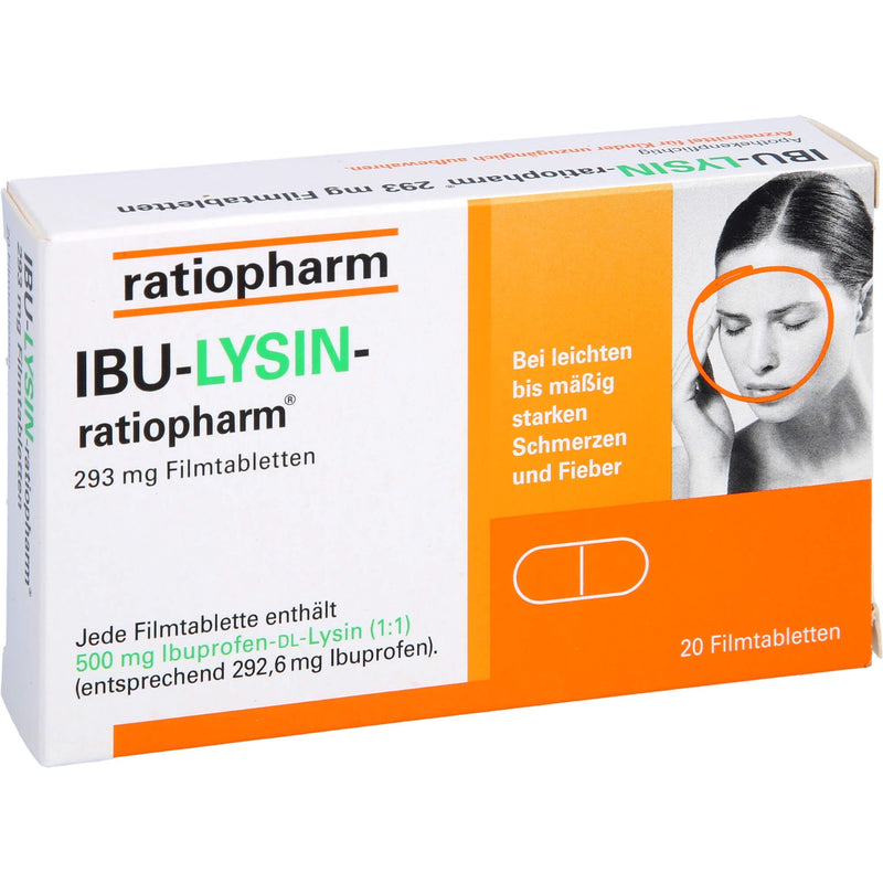 IBU-LYSIN-ratiopharm 293 mg film-coated tablets 20 pcs - NewNest Australia