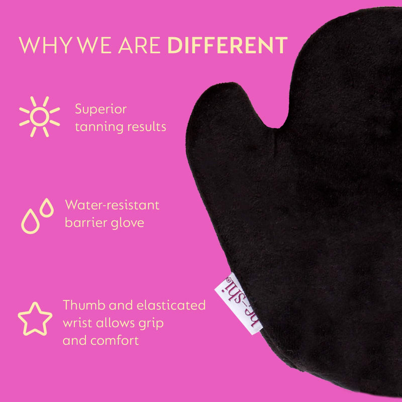 He-Shi Luxury Velvet Tanning Mitt – Double Sided Reusable and Washable Tanning Glove – Velvet Surface for Streak Free Self Tanning With Elasticated Wrist Band for Non-Slip Application - NewNest Australia