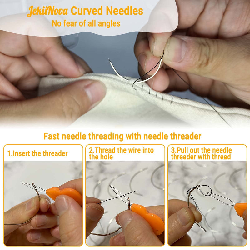 50 Pcs Curved Needles, Curved Sewing Needles for Leather Projects Carpet or Canvas Repairing Wig Making Upholstery Weaving Needles Embroidery Needles for Hand Sewing - NewNest Australia