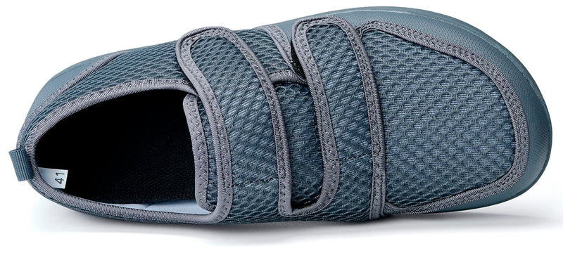 Diabetic Slippers Men Women Arthritis Edema Adjustable Closure Sandals Extra Wide Velcro Casual Shoes Comfortable Rehabilitation Shoes For Seniors 37 Eu Grey - NewNest Australia
