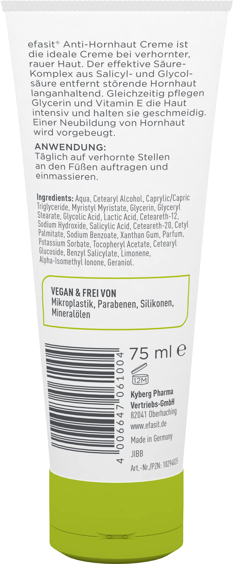 Efasit Anti-Callus Cream, 75 Ml, Callus Remover Cream With Acid Complex For Callused Feet, Inhibits Callus Reformation, Callus Reduction Cream Delivers Visible Results After 4 Days - NewNest Australia
