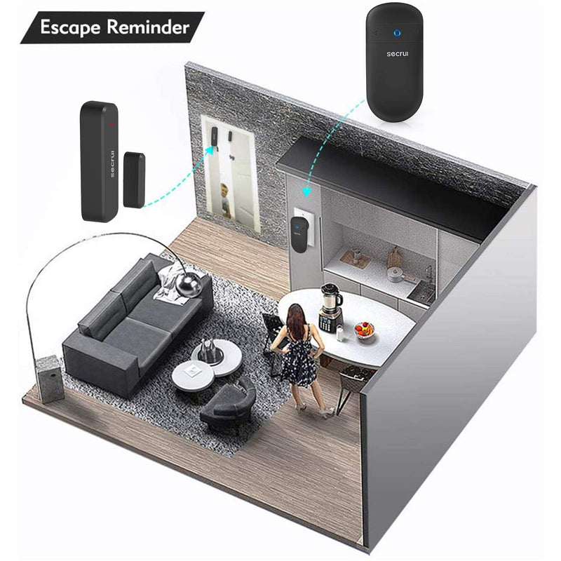 Door Chime – Door Entry Chime for Front Door – Wireless Door Sensor with 52 Chimes Flash Lights Adjustable Volume Levels – Door Ringer for Business/Office/Home Entry – Over 500ft Coverage Black - NewNest Australia