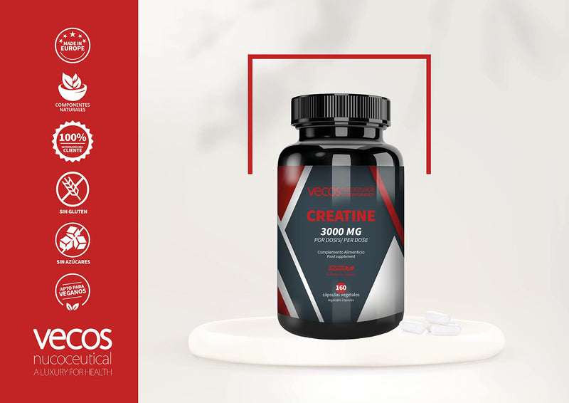 Pure Creatine Monohydrate, 3,000 Mg Per Dose For More Performance, Strength And Muscle Mass, Sports Supplement For More Power And Muscle Strength, 160 Vegetable Capsules - NewNest Australia