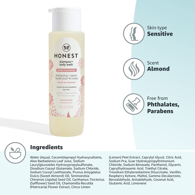 The Honest Company Nourish Shampoo + Body Wash Sweet Almond - 18 Fl Oz - NewNest Australia
