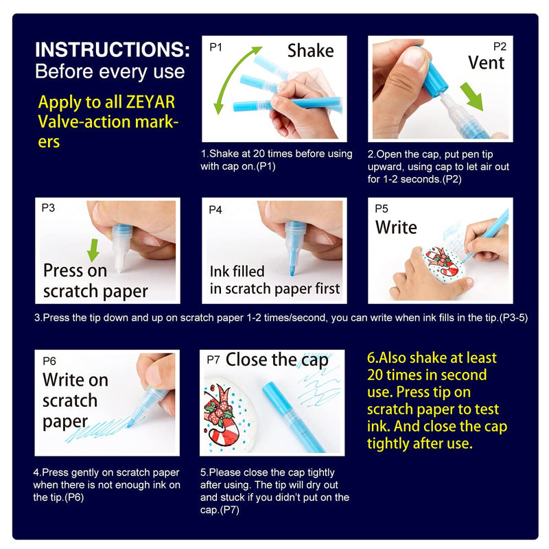 ZEYAR Oil-Based Paint Markers for Rock Painting, Medium Point, Waterproof ink, 18 Colors, AP Certified, Great on Mug, Rock, Glass, Canvas, Metal and more (18 Colors) - NewNest Australia