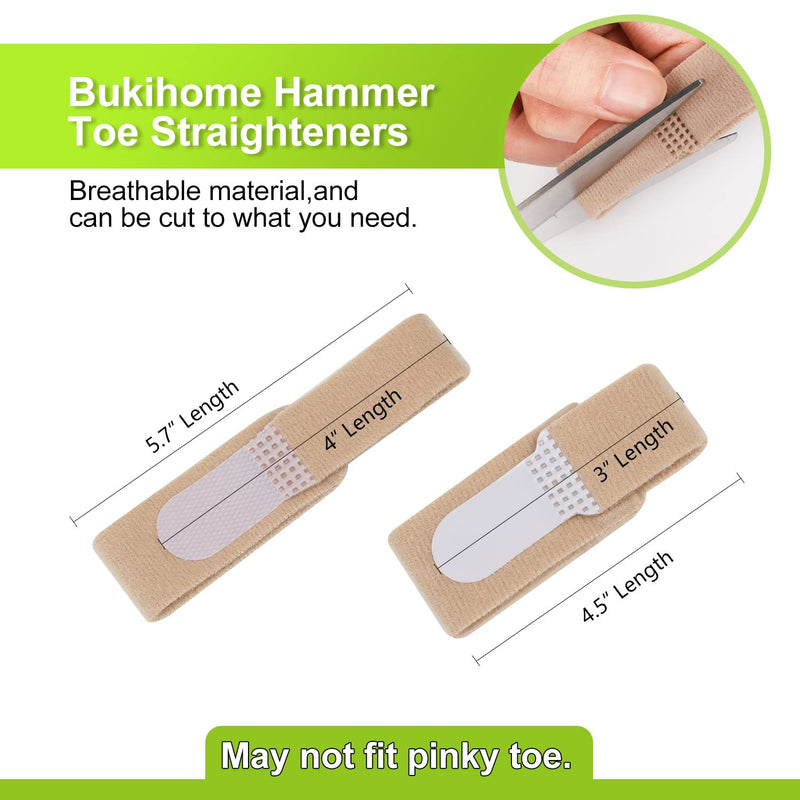 Bukihome Up-Grade Hammer Toe Straighteners for Bent Toes, 12 Pack Toe Splints, Toe Corrector, Toe Wraps for Curled Toes, Crooked Toes and Hammer Toes（6 Large Size & 6 Middle Size） Coffee - NewNest Australia