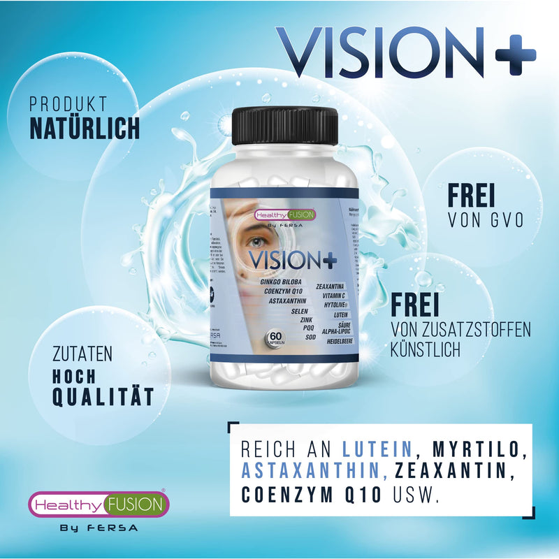 Healthy Fusion More Vision Powerful Eye Protector Improves The Quality Of Your Vision Strengthens Eye Tissue And Retina Eliminates Eye Pain Lutein Coenzyme Q10 Myrtilus 60U - NewNest Australia