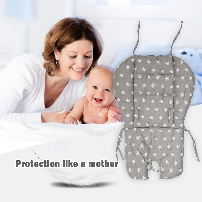 High Chair Pad, Cushion High Chair/high Chair Cushion Pad, Light and Breathable, Soft and Comfortable, Cute Pattern, Suitable for Most High Chairs, Baby Dining Chairs (Grey Big Star Pattern) Grey Big Star Pattern - NewNest Australia