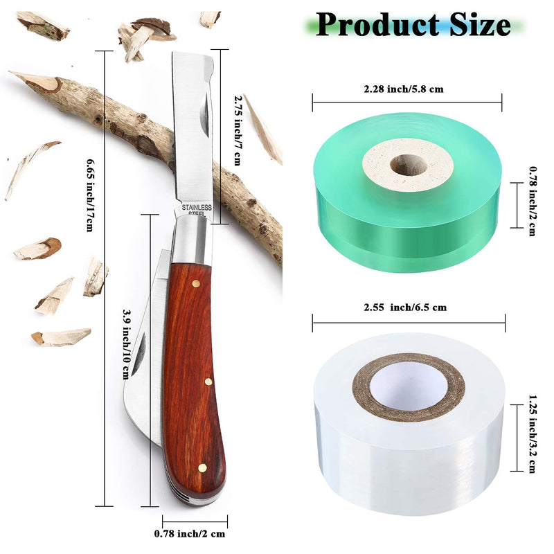 Grafting Gardening Knife for Pruning, Double Blades Garden Knife for Budding Pruning with 2 Rolls Grafting Tape Plants Repair Tapes for Floral Fruit Tree - NewNest Australia