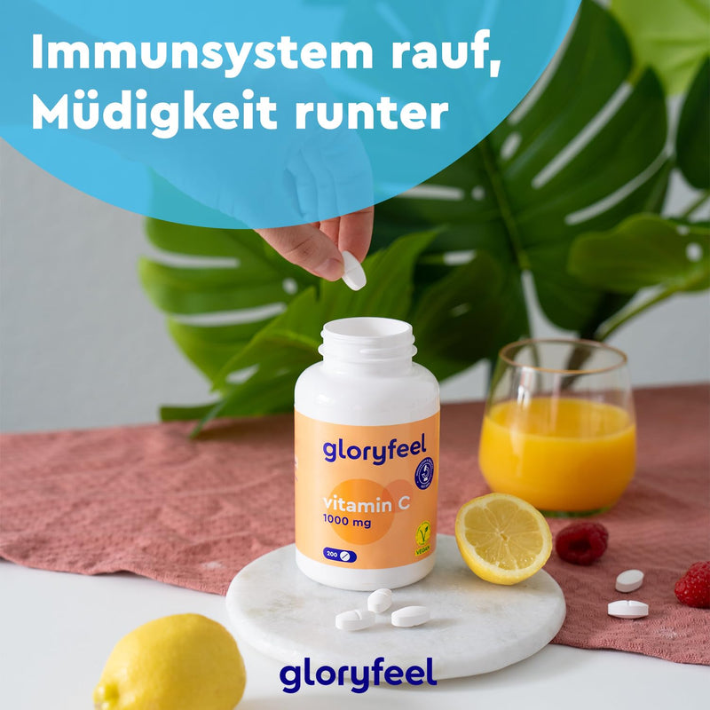 Vitamin C 1,000mg - Immune Support** High dosage - 200 vegan tablets (7 months) - Laboratory tested and made in Germany without additives - NewNest Australia
