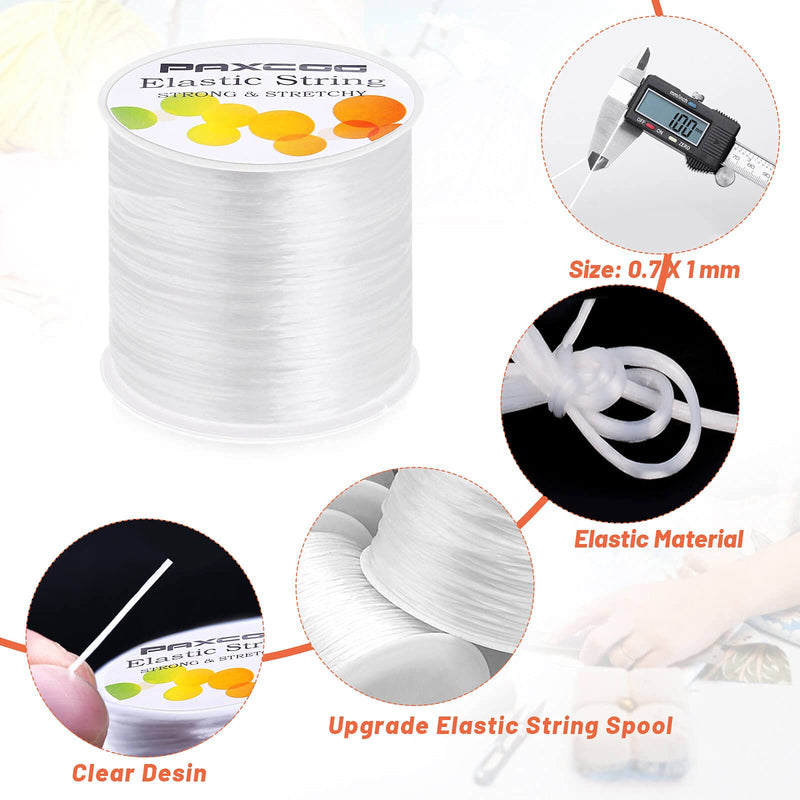 Paxcoo 1mm Elastic Bracelet String Cord Clear Stretch Bead Cord for Jewelry Making and Bracelet Making White - NewNest Australia