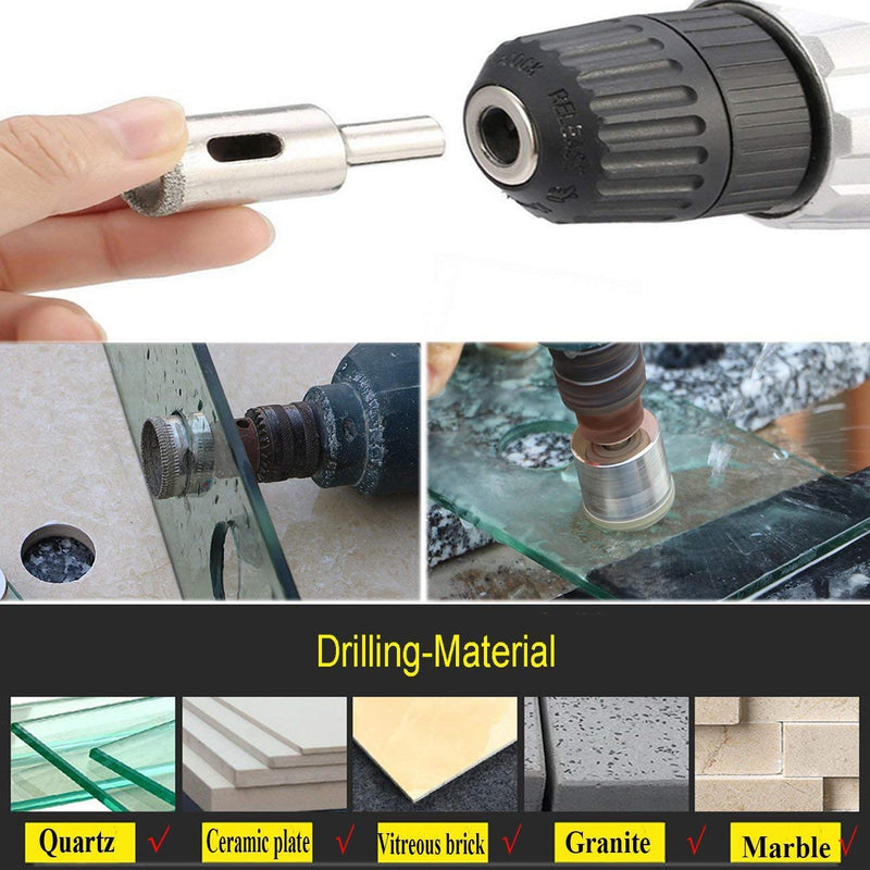 1/2" Inch Diamond Drill Bit Hole Saw for Tile Glass Marble Granite Fiberglass Ceramic Tool (5 Pack) 1/2"-5pack - NewNest Australia