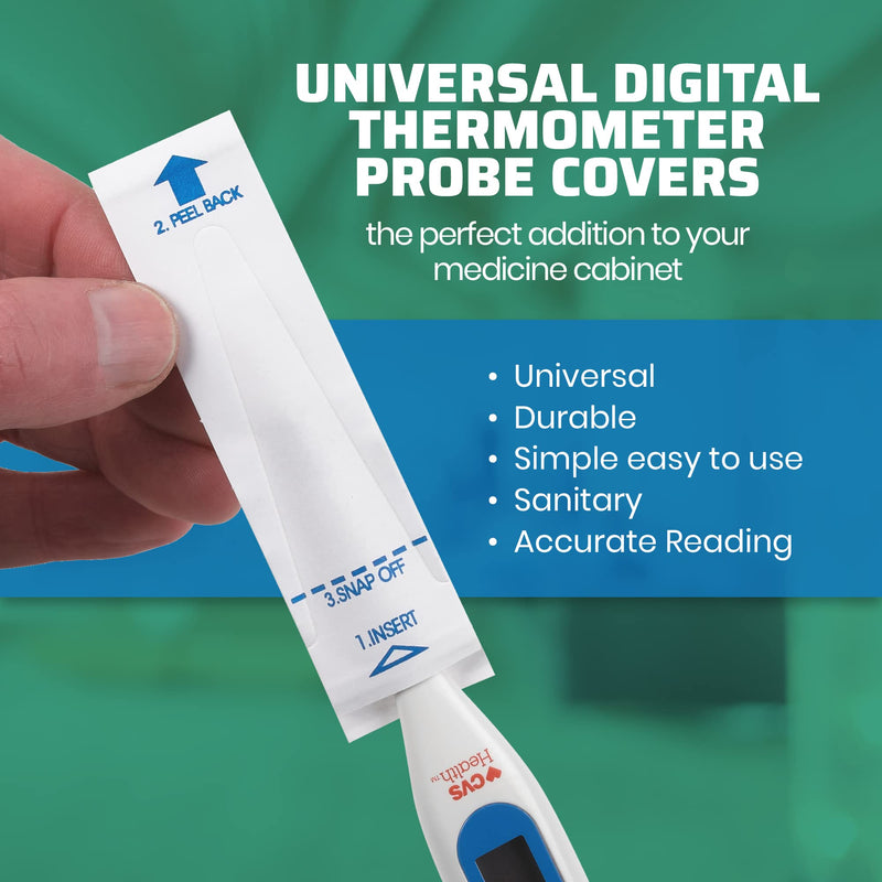 Thermometer Probe Covers - Pack of 300 - Universal and Disposable Probe Cover Box for Digital Thermometer for Accurate Sanitary Oral, Rectal and Underarm Digital and Glass Thermometers Reading - NewNest Australia