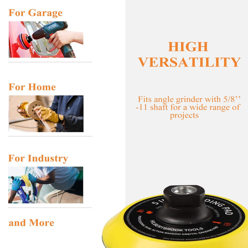 5 Inch Hook and Loop Backing Pad 5'' Backing Plate with 5/8-11 Threads Sanding Pad Angle Grinder Accessories Sanding Buffing Polishing (2 Pack) 2 - NewNest Australia