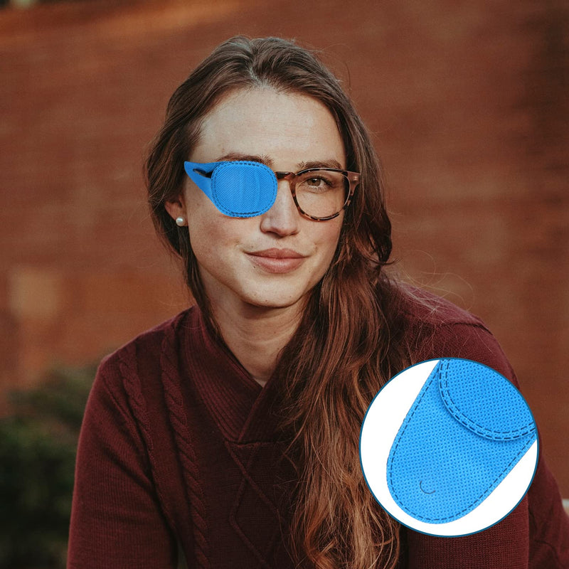 Pack Of 6 Eye Patches For Glasses, Reusable Eye Patch Made Of Non-Woven Fabric To Cover The Left Right Eye Multifunctional Eye Patch For Lazy Eye For Children And Adults (Blue) - NewNest Australia