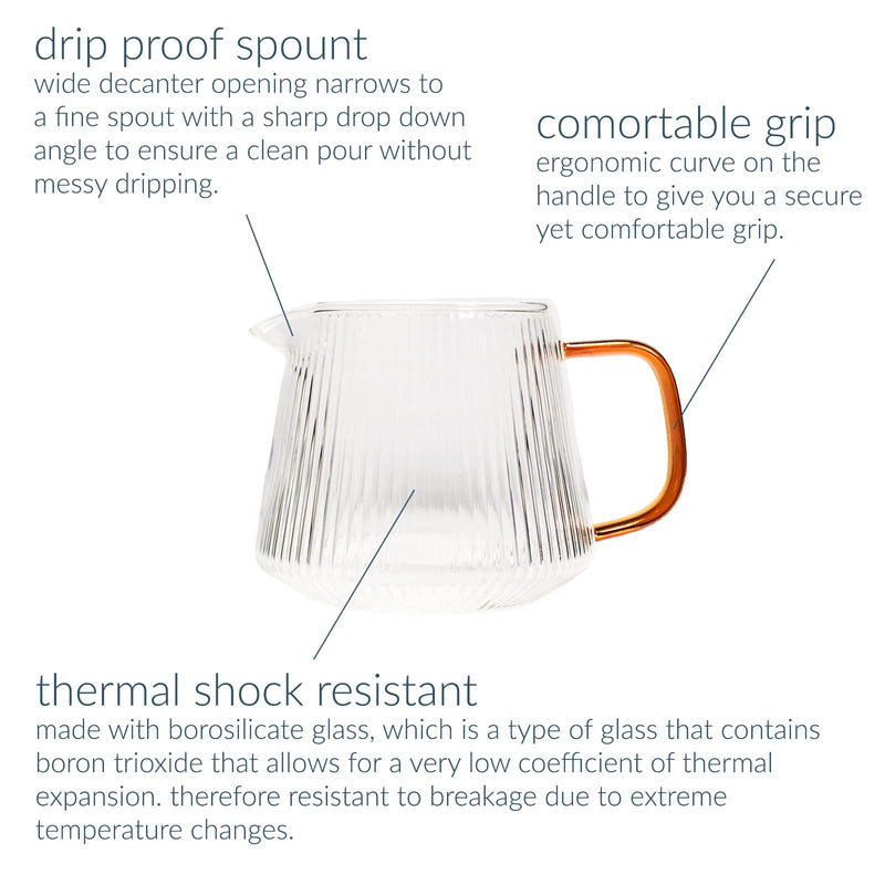 CEREMONY pourover decanter, borosilicate glass decanter for coffee, tea and other beverage (350ml) pourover decanter 350ml - NewNest Australia