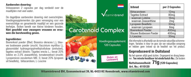 Carotenoid Complex - 120 capsules - vegan - natural antioxidants - multi-carotenoid mix - carotenoid capsules | Vitamintrend® - NewNest Australia