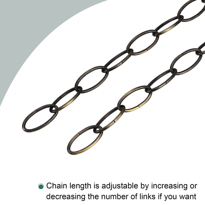 MECCANIXITY Pendant Light Fixture Chain, 3.2mm Thick 1m Long Chandelier Hanging Links, Iron Electroplated Bronze, Pack of 2 - NewNest Australia