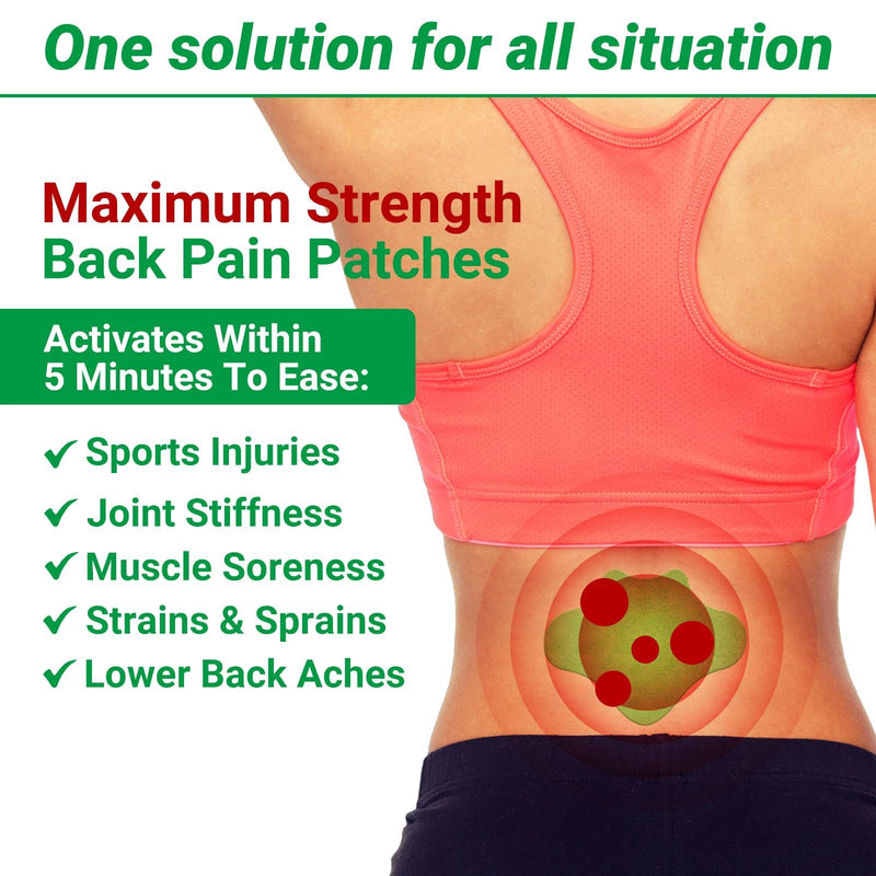iShanCare Back Pain Relief Plasters, 8 Hour Deep Relief for Knees, Back, Neck, Shoulders and Sore Muscles with Naturally Warming Herbal Plasters, Pack of 24 Back - NewNest Australia